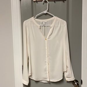 Forever 21 off white silky shirt.